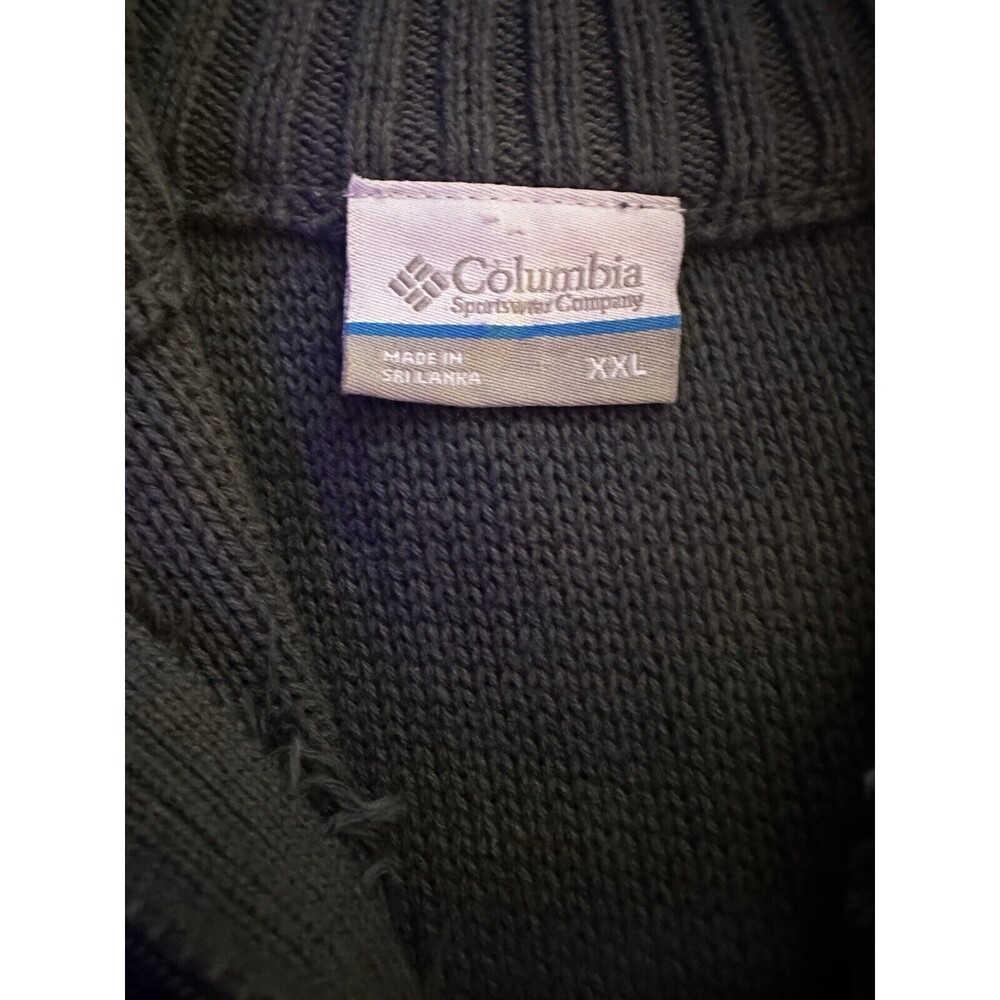 Columbia Sportswear 1/4 Zip Sweater - Dark Green Knit - Size XXL - Picture 3 of 4